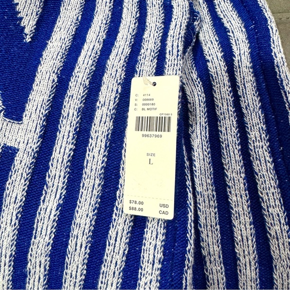 Anthropologie Maeve Le Bain Knit Halter Tank Blue Stripe Size L NWT Spring Vacay - Picture 9 of 9